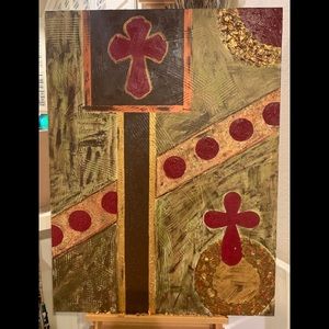 Large Textured acrylic canvas Painting. 30”x40”